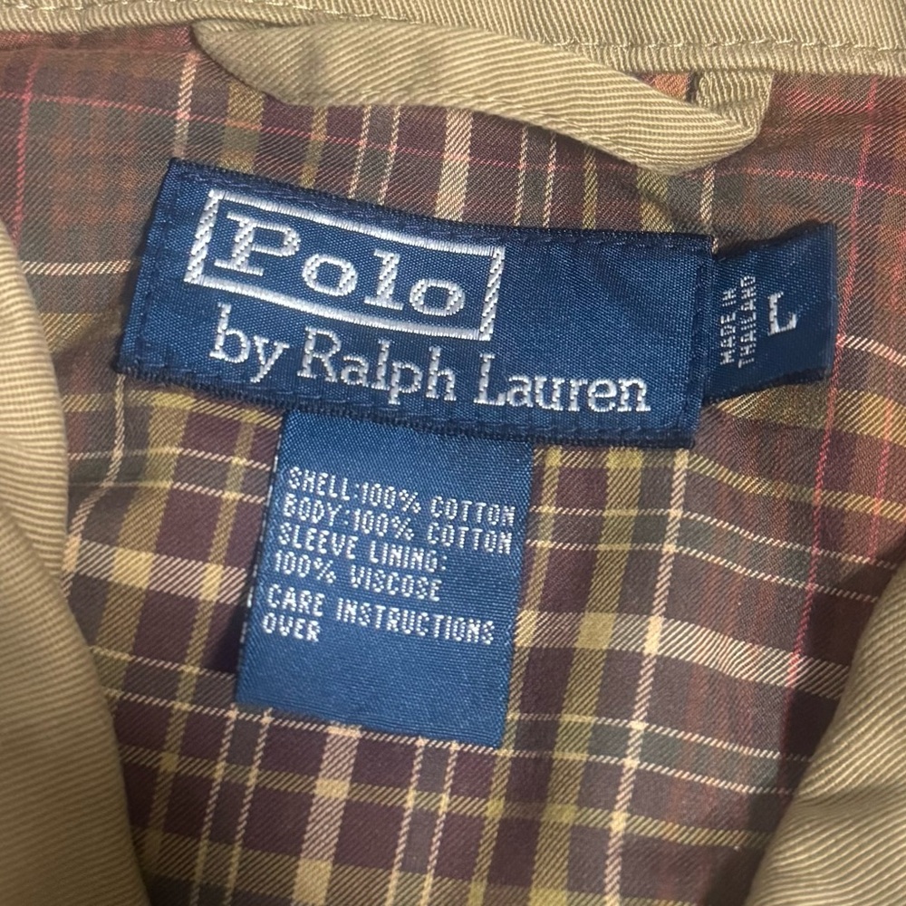 Polo Ralph Lauren Jacket Men's Brown Full Zip Pony Vintage 90s L - Picture 9 of 9